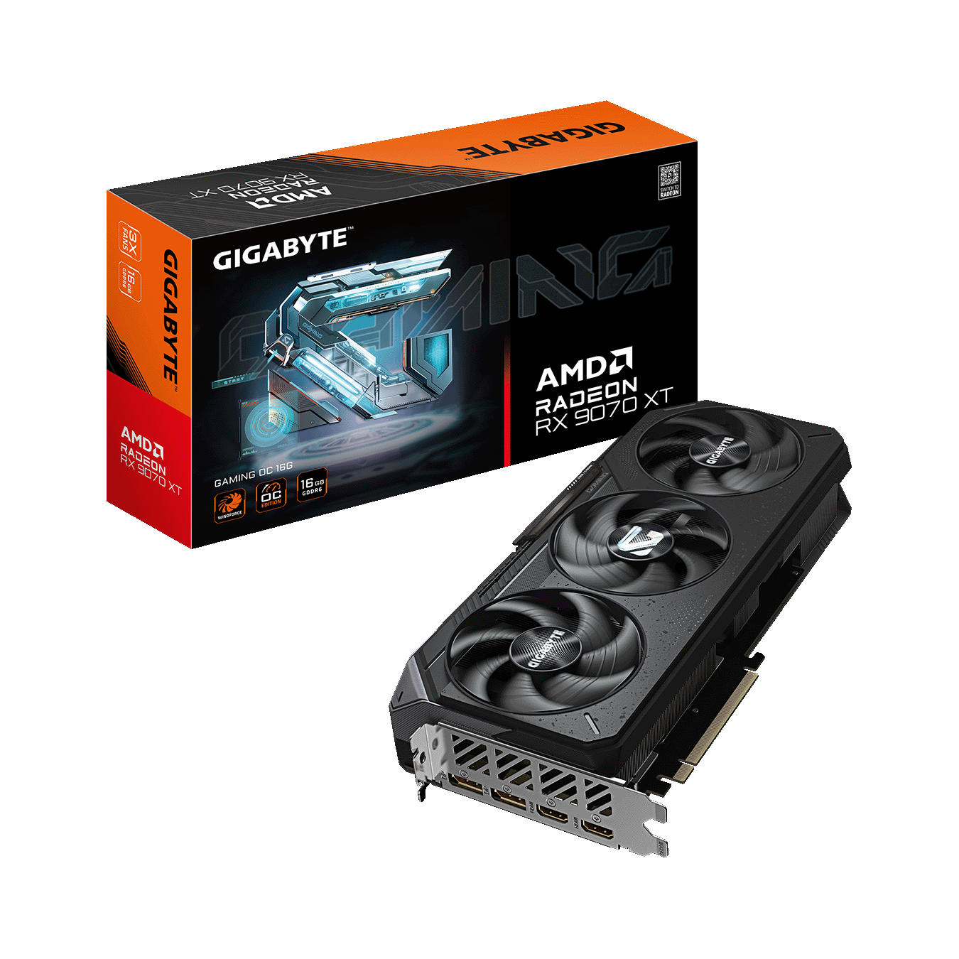 GIGABYTE AMD Radeon RX9070XT GDDR6 16GBメモリ搭載