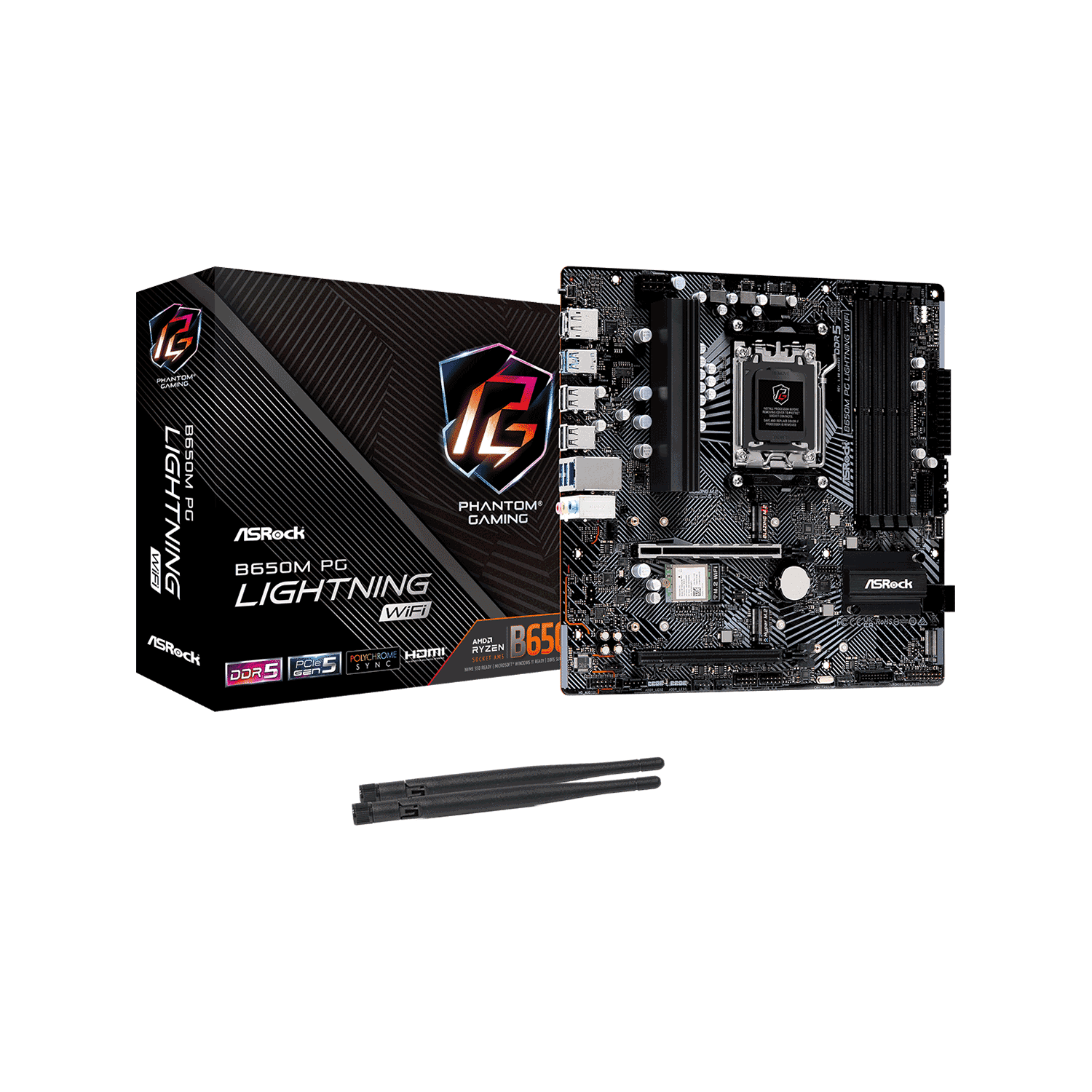 【在庫限り】ASRock(アスロック) Socket AM5 AMD B650 Micro ATX WiFiモジュール付属 ゲーミングエントリー向け マザーボード B650M PG Lightning WiFi
