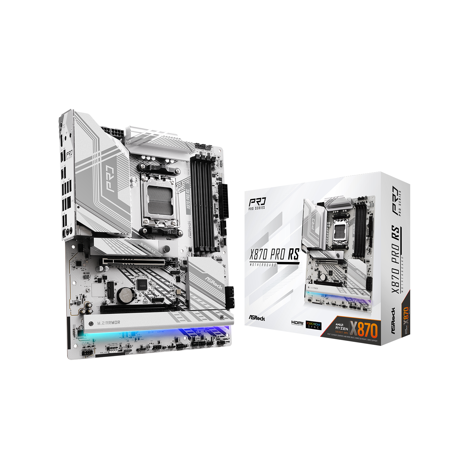 【在庫限り】ASRock(アスロック) Socket AM5 AMD X870 ATX ホワイトカラー マザーボード X870 Pro RS
