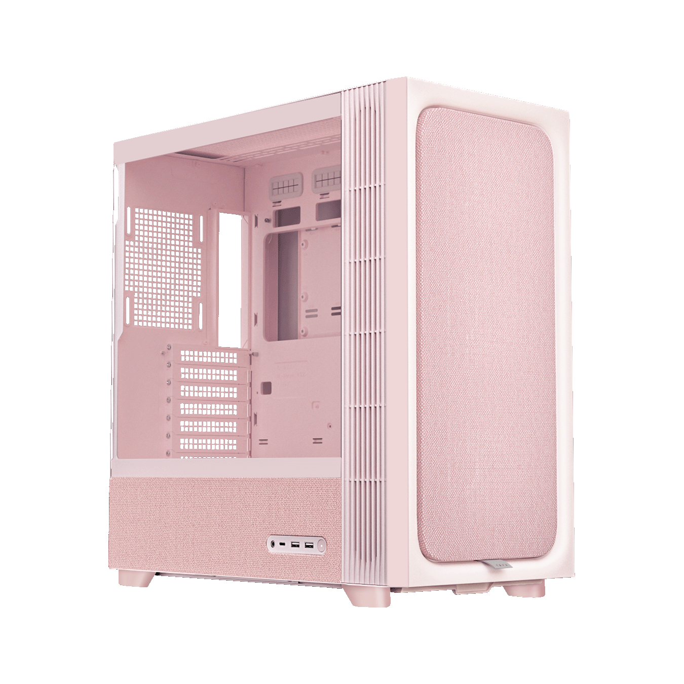 TRYX (トライエックス) FLOVA F50 シリーズ ATXマザーボード対応 ファブリック素材採用 タワー型PCケース (ピンク)