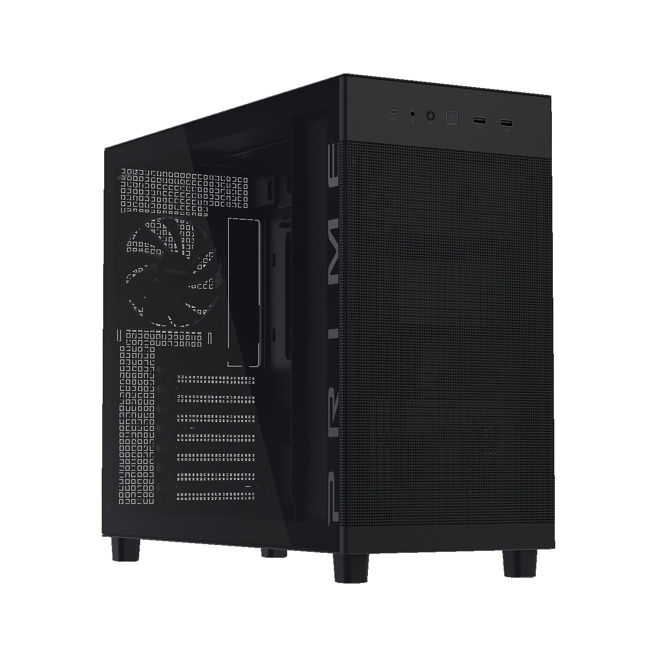 ASUS (エイスース) PRIME AP303 TG シリーズ ATXマザーボード対応 強化ガラスパネル 採用 PCケース (ブラック)