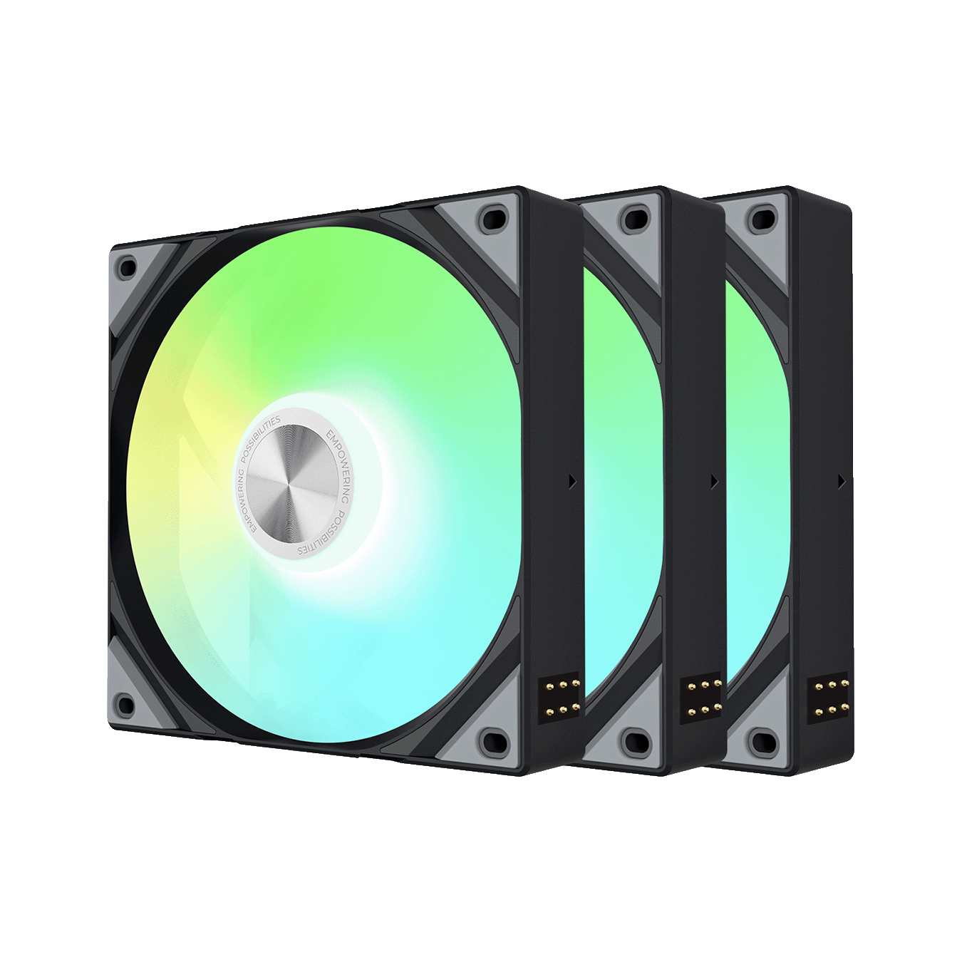 TRYX (トライエックス) ROTA SL ARGB 120 3個パックシリーズ ARGB LED搭載 静音PCケースファン (120mmx3・ブラック)
