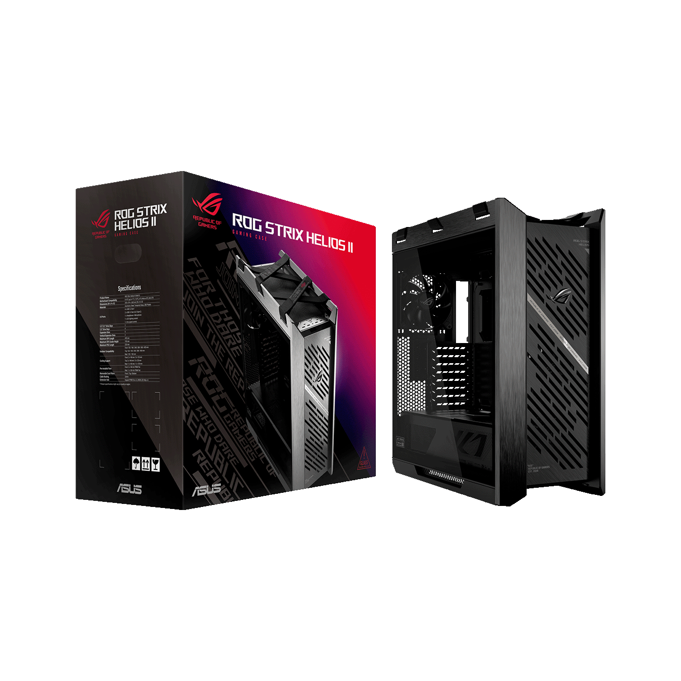 ASUS (エイスース) ROG STRIX HELIOS II GX601S シリーズ EATXマザーボード対応 強化ガラス製デュアルサイドパネル PCケース (ブラック)