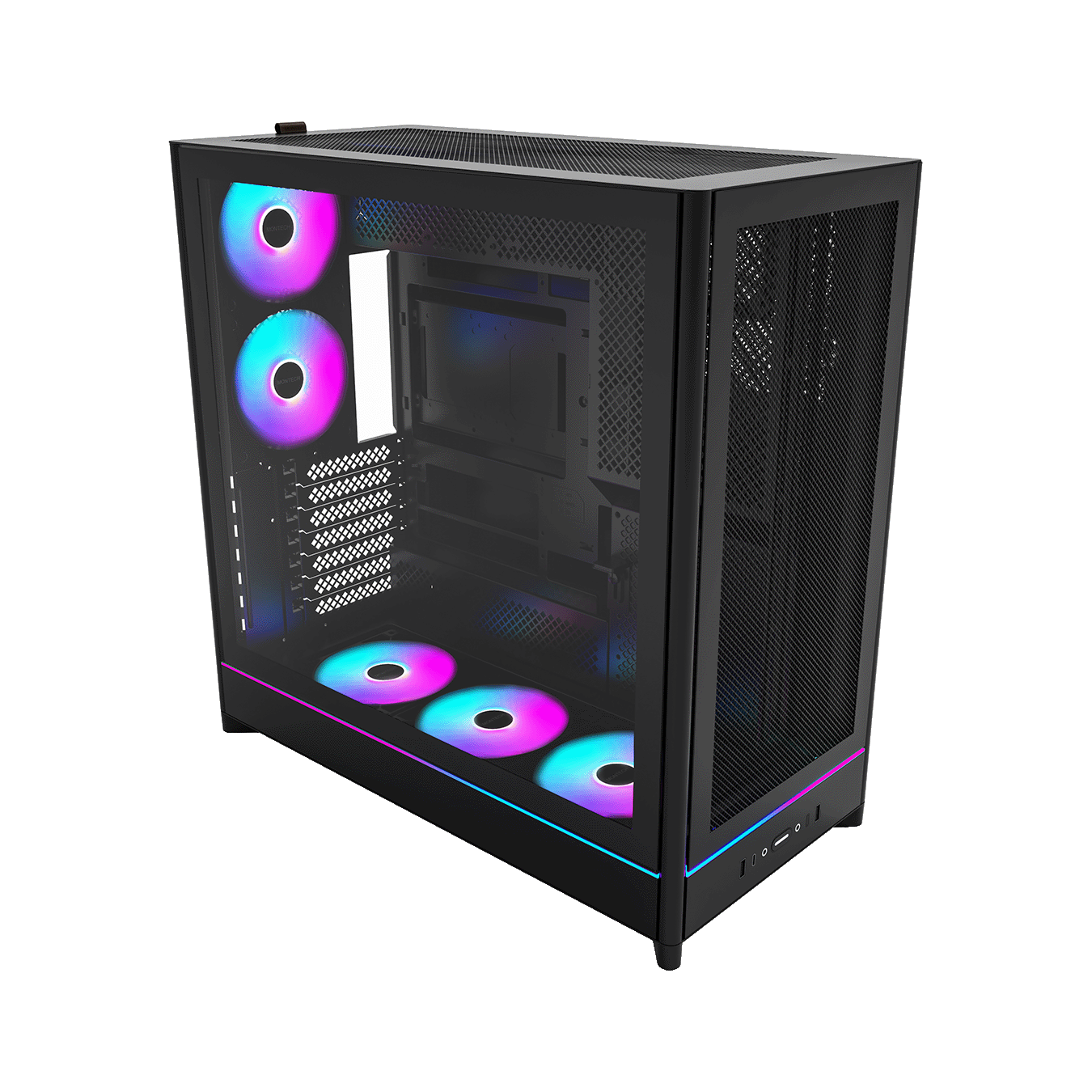 MONTECH (モンテック) HS01 PROシリーズ ATXマザーボード対応 ガラスパネル(フロント・左サイド)採用 タワー型PCケース (ブラック)