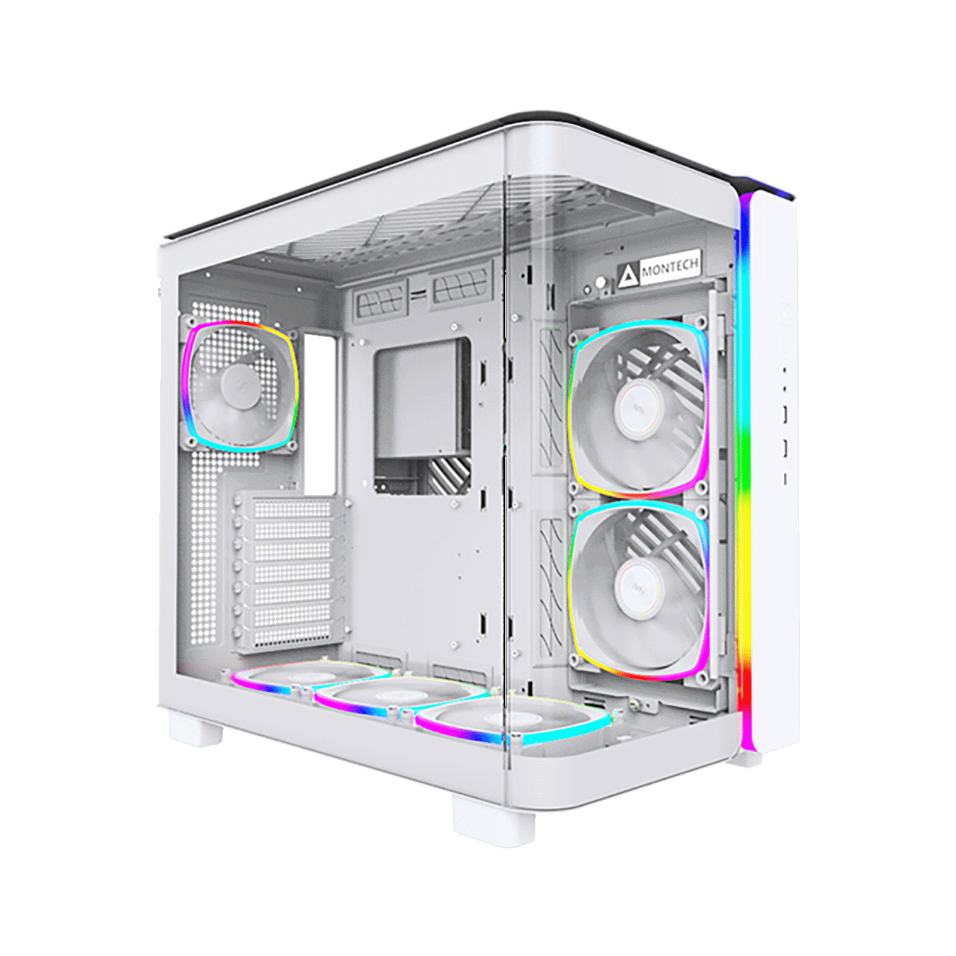 MONTECH KING 95 PROシリーズ ATXマザーボード対応 ガラスパネル(フロント・左サイド)採用 曲面ピラーレスPCケース (ホワイト)