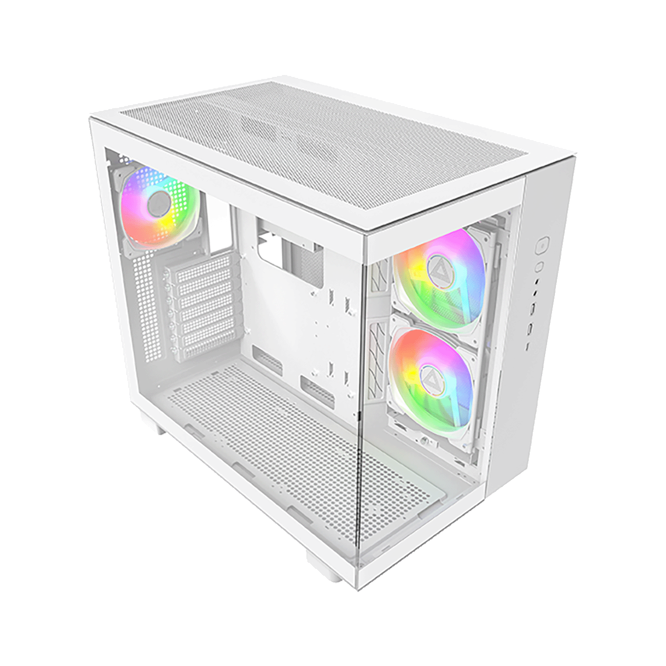 MONTECH KING 65 PROシリーズ ATXマザーボード対応 ガラスパネル(フロント・左サイド)採用 ピラーレスPCケース (ホワイト)