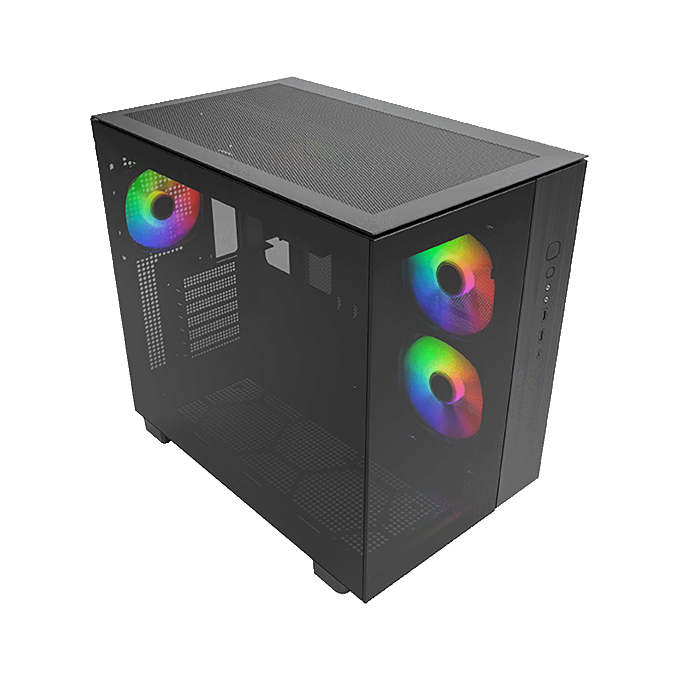 MONTECH KING 65 PROシリーズ ATXマザーボード対応 ガラスパネル(フロント・左サイド)採用 ピラーレスPCケース (ブラック)