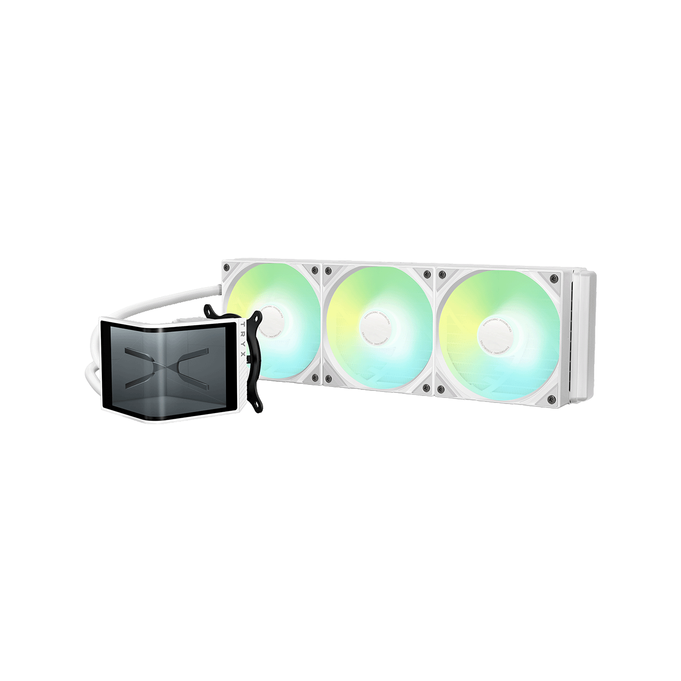 TRYX (トライエックス) PANORAMA SE 360mm ARGB シリーズ AMOLEDウォーターブロック採用 オールインワン簡易水冷CPUクーラー (120mm x3・ARGBトリプルファン・ホワイト)